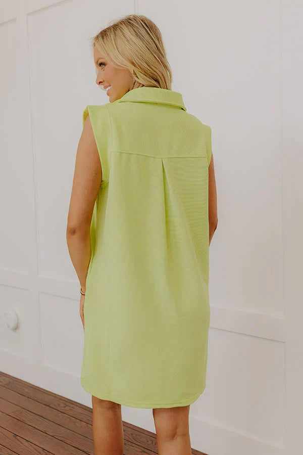 Coastal Dreamer Mini Dress in Lime Punch