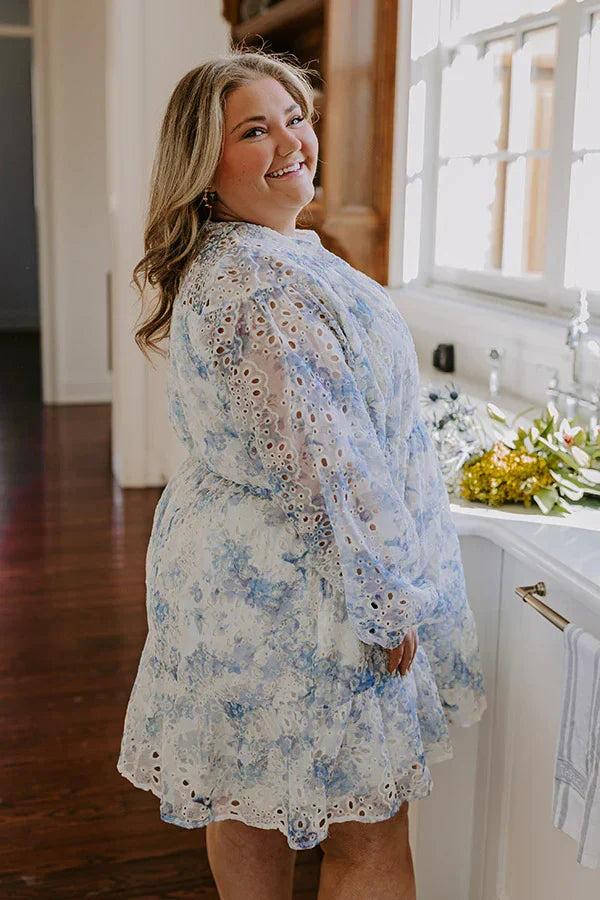 Sunday in St. Cloud Eyelet Mini Dress Curves