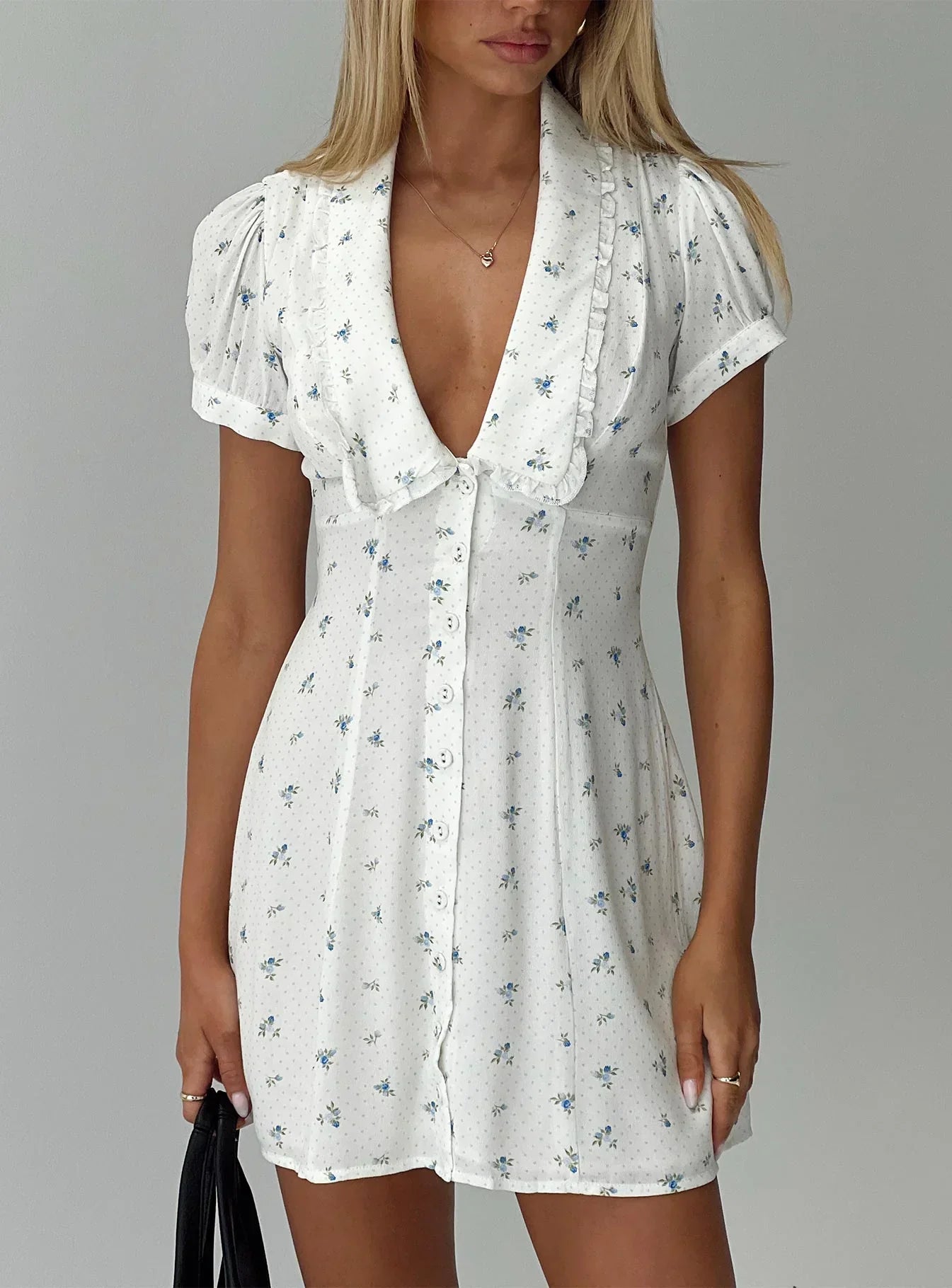 Fabiola Collared Mini Dress Floral