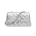 Chanel Women's Solid Color Diamond Pattern Sheepskin Chain Shoulder Strap Crossbody Bag Bags Metallic-colored Leather Tends To Fade Easily #77781