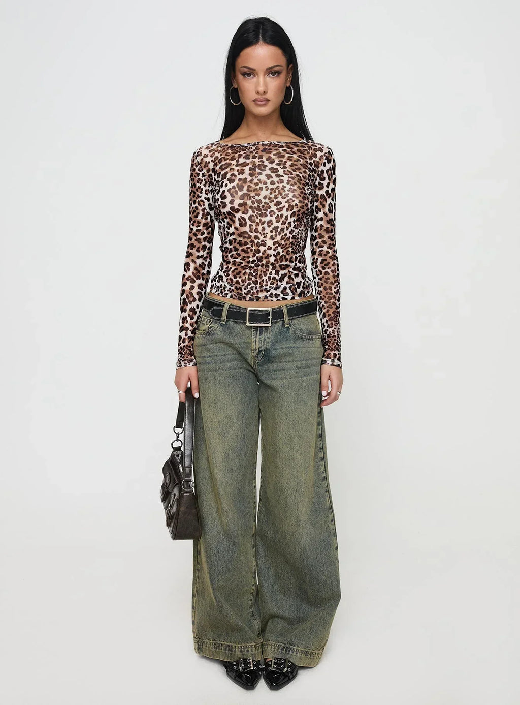 Believe Me Long Sleeve Top Leopard