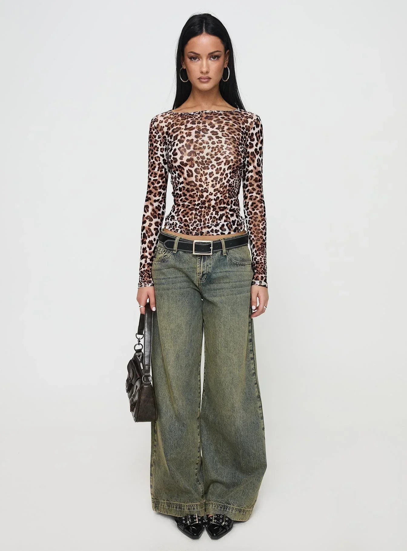 Believe Me Long Sleeve Top Leopard