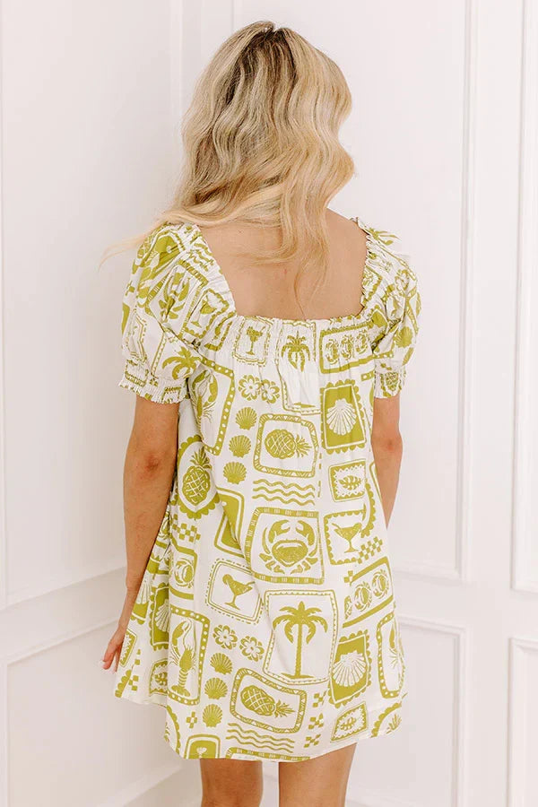 On Tropic Time Mini Dress in Lime Punch