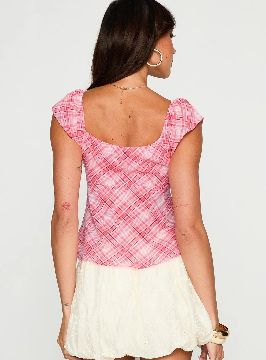 Jazz Club Top Pink Check