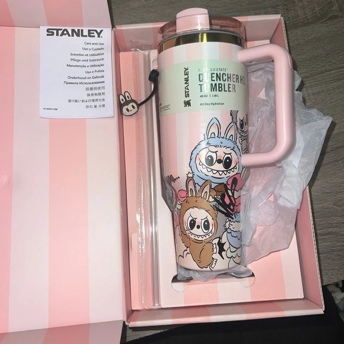 Stanley x Labubu Pink & Gold Limited Edition 40 oz Tumbler