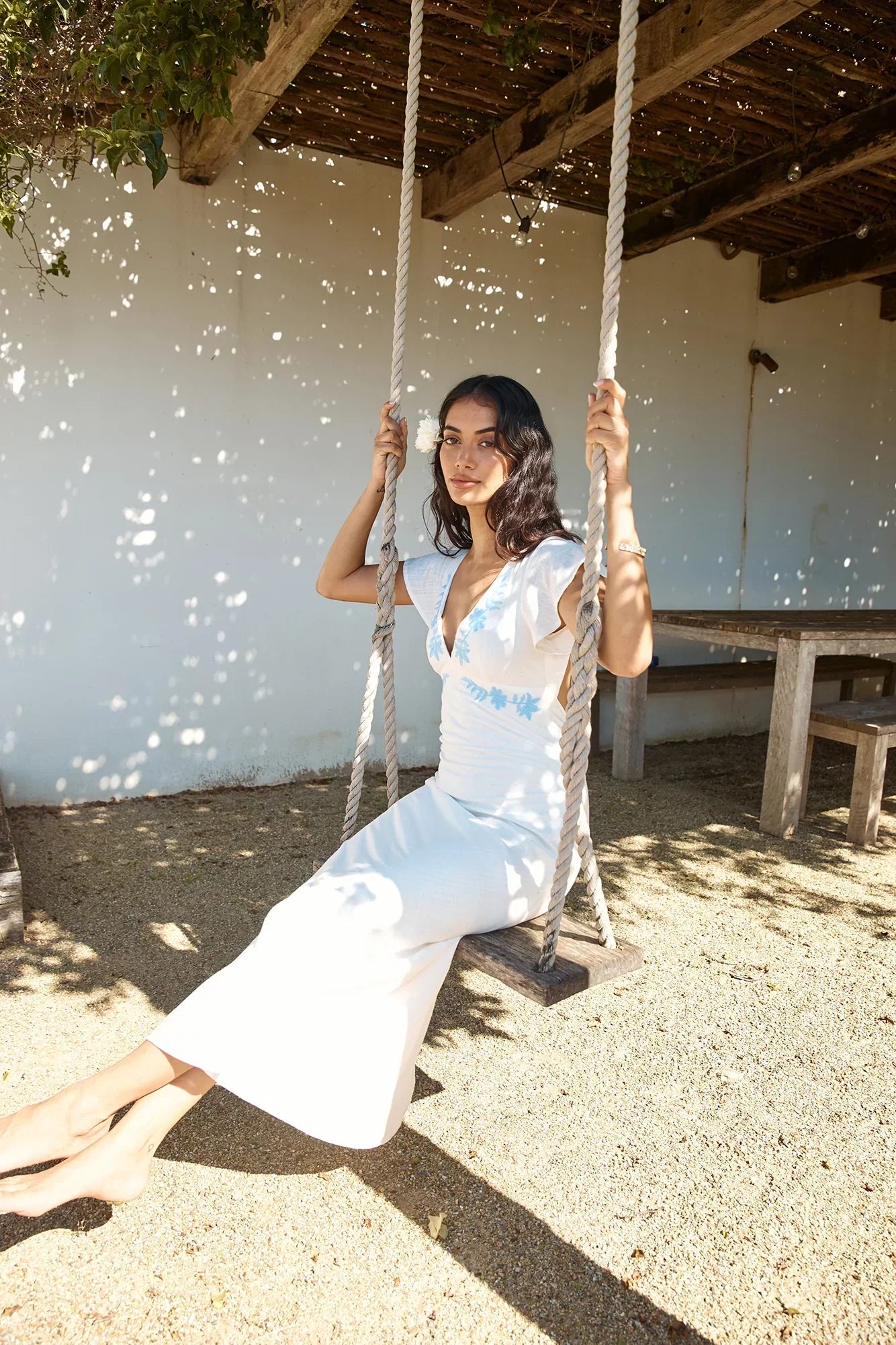 Sweetest Dreams Linen Maxi Dress White