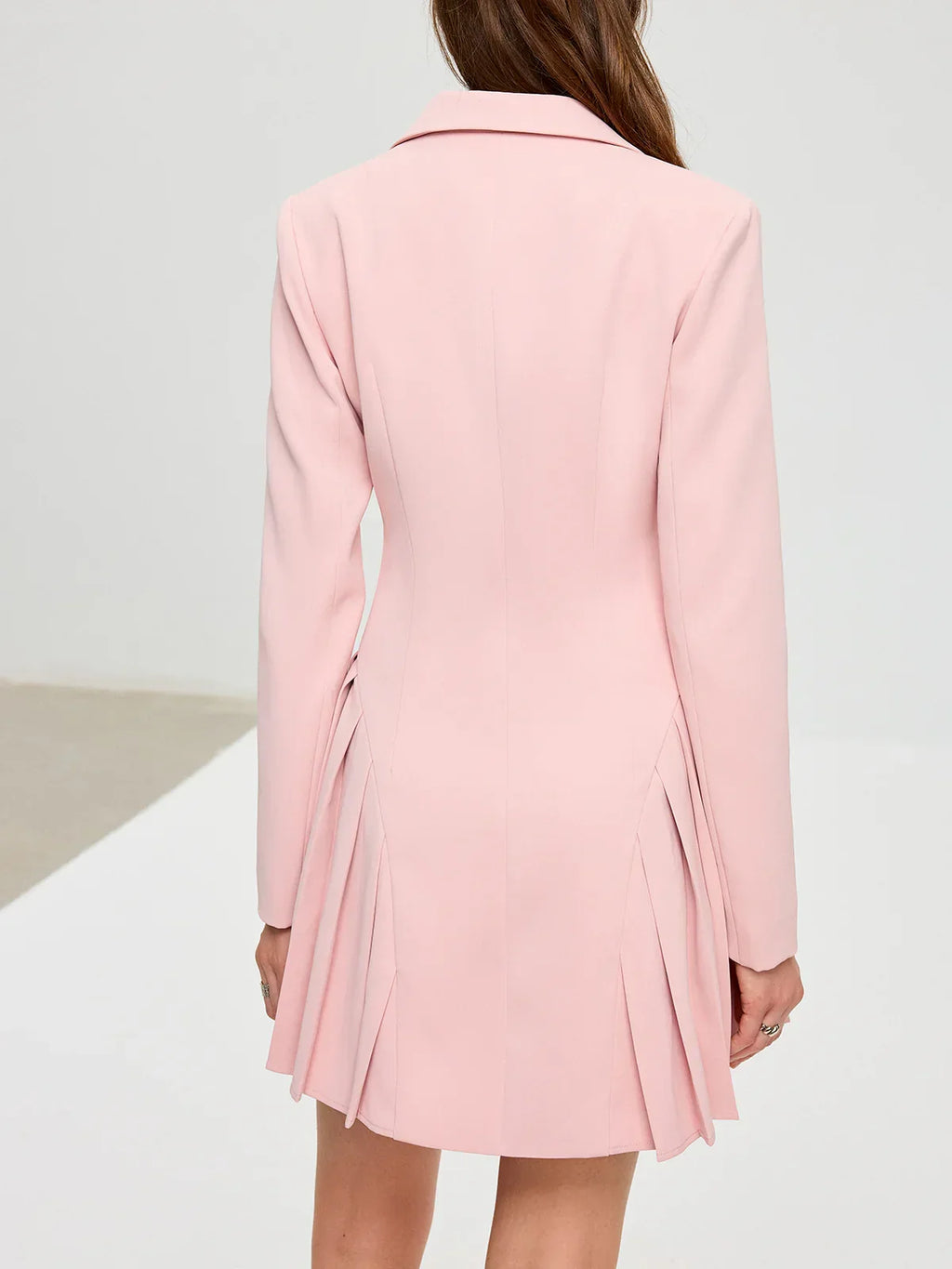 Pleated Fitted Blazer Dress