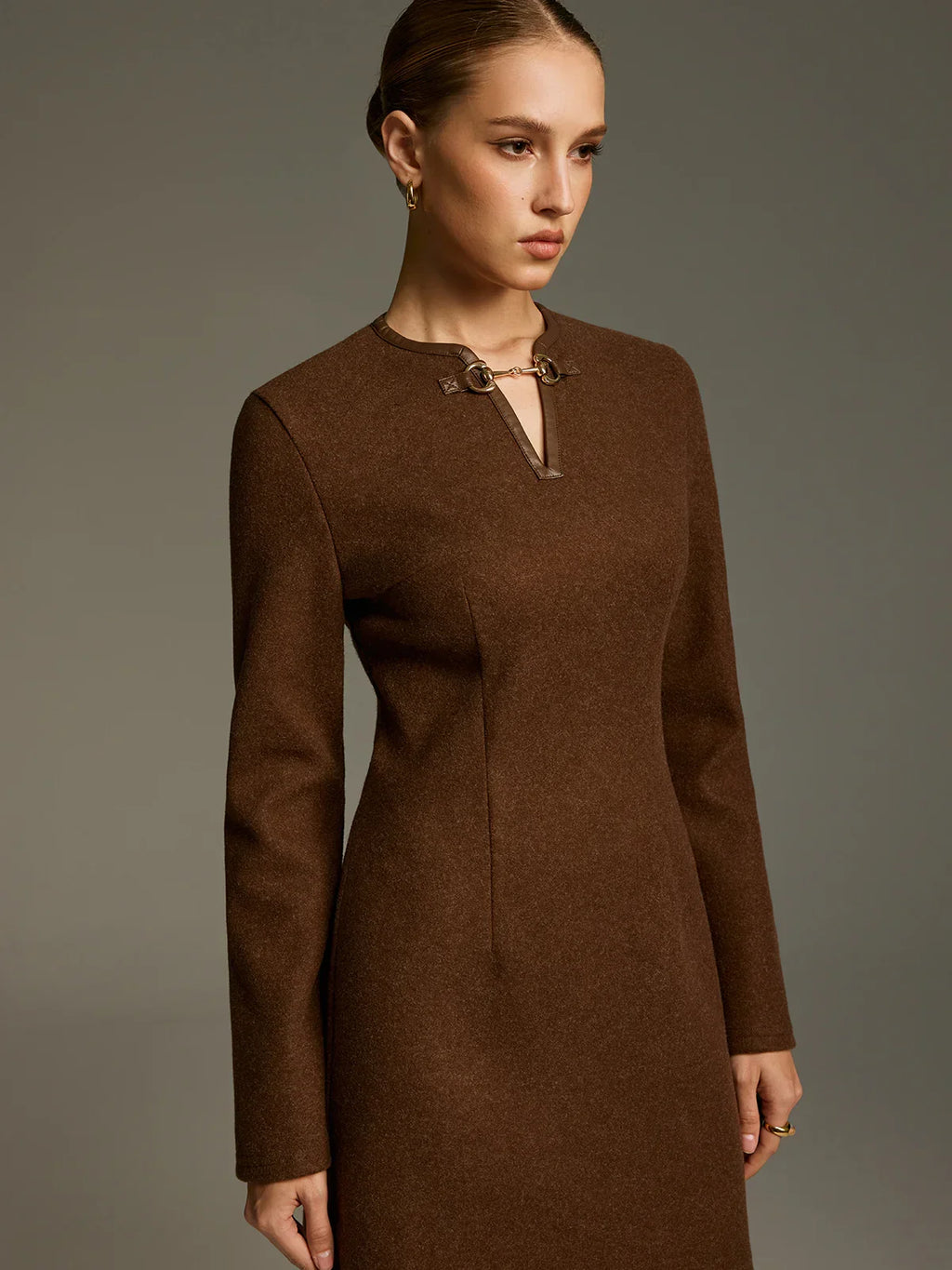 Horsebit Detail A-Line Mini Dress