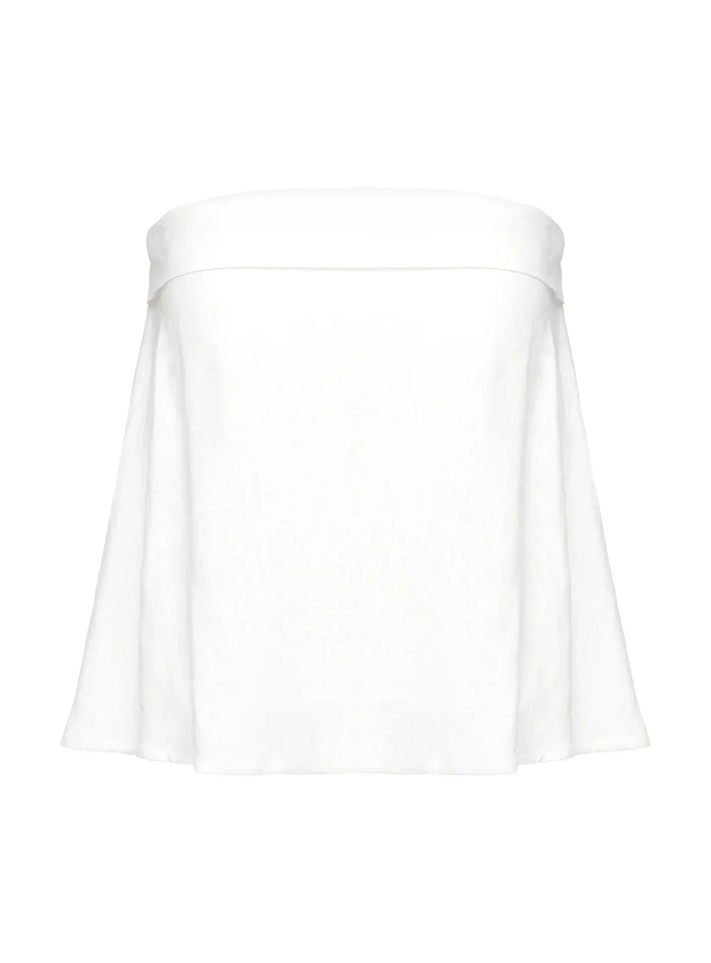 Ethel Strapless Linen Top White