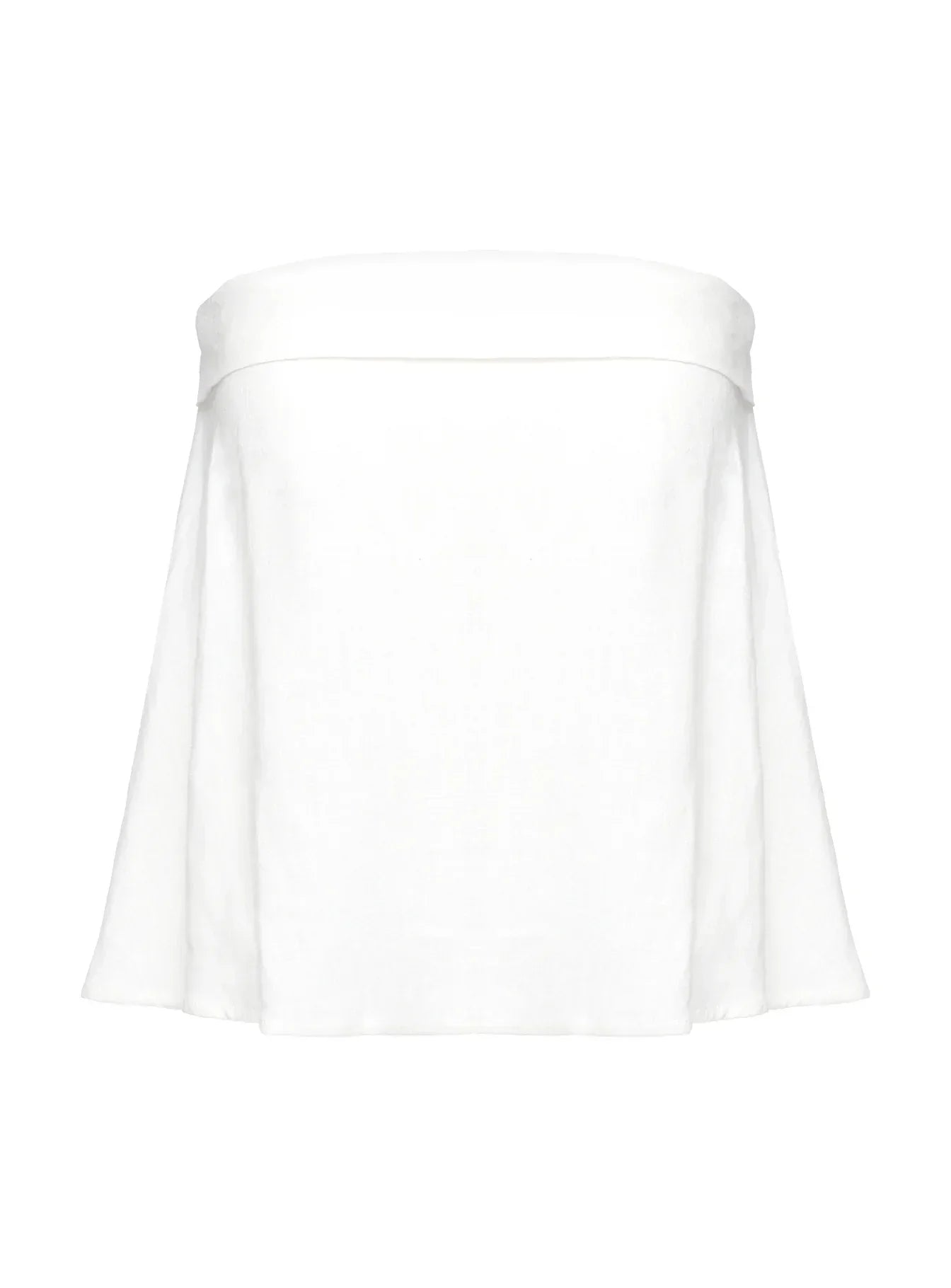 Ethel Strapless Linen Top White