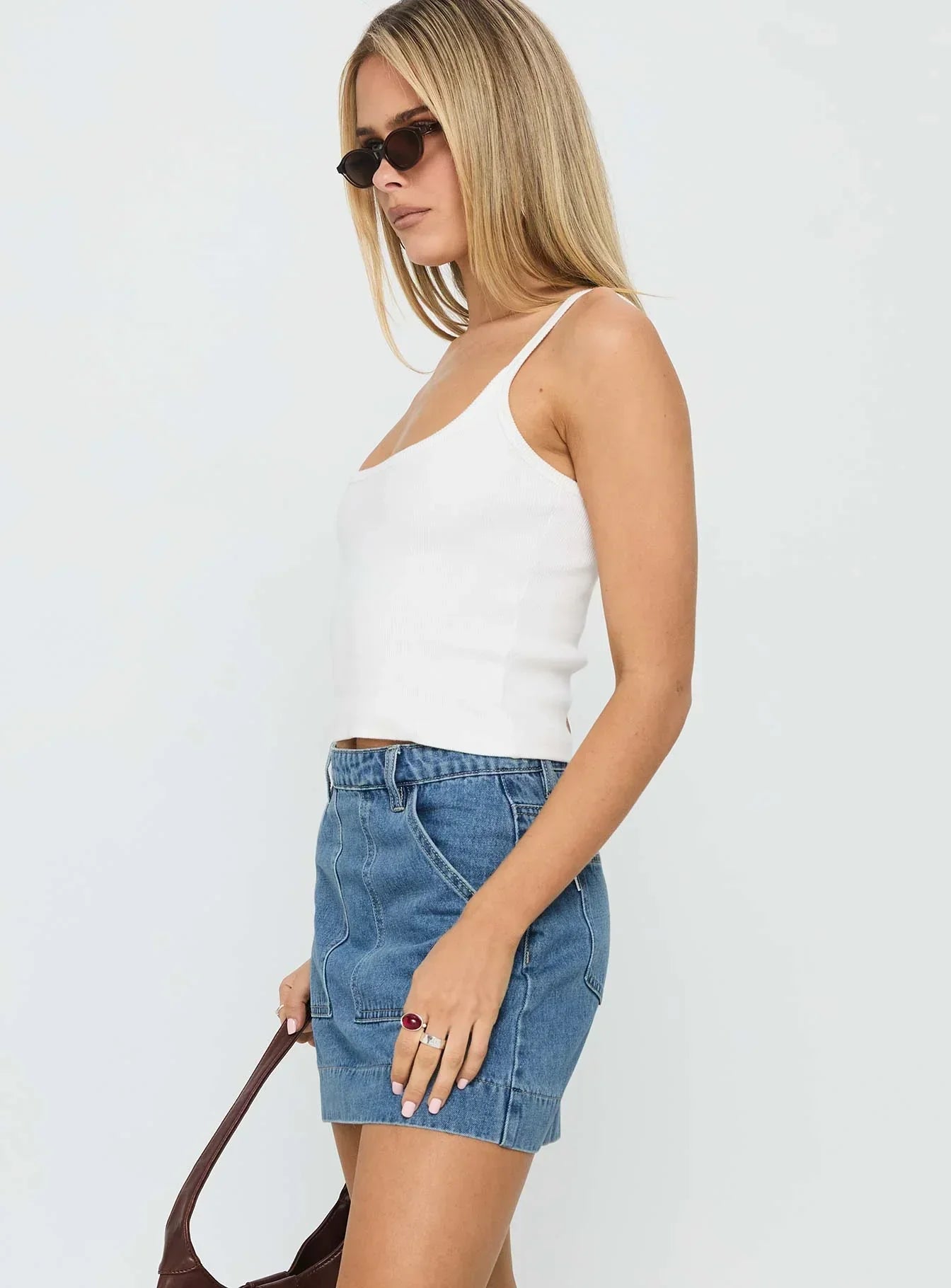 Hughes Mini Skirt Light Blue Denim
