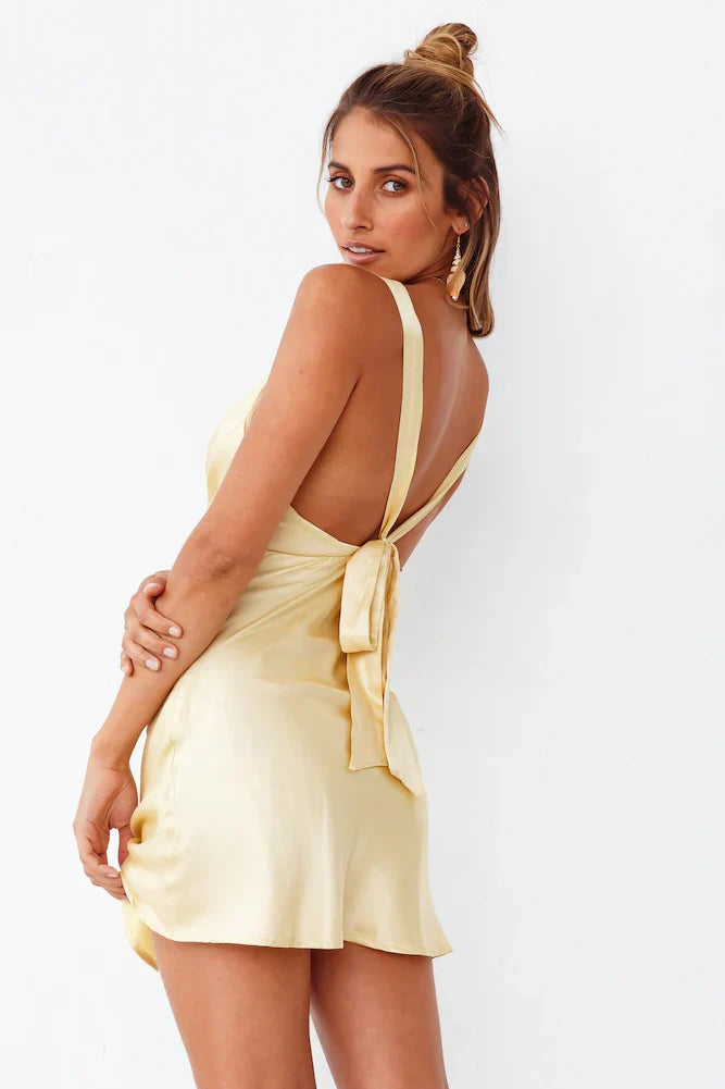 HELLO MOLLY Night In Cabana Dress Yellow