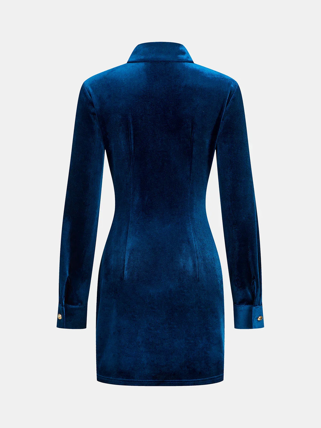 Ruched Velvet Shirt Dress