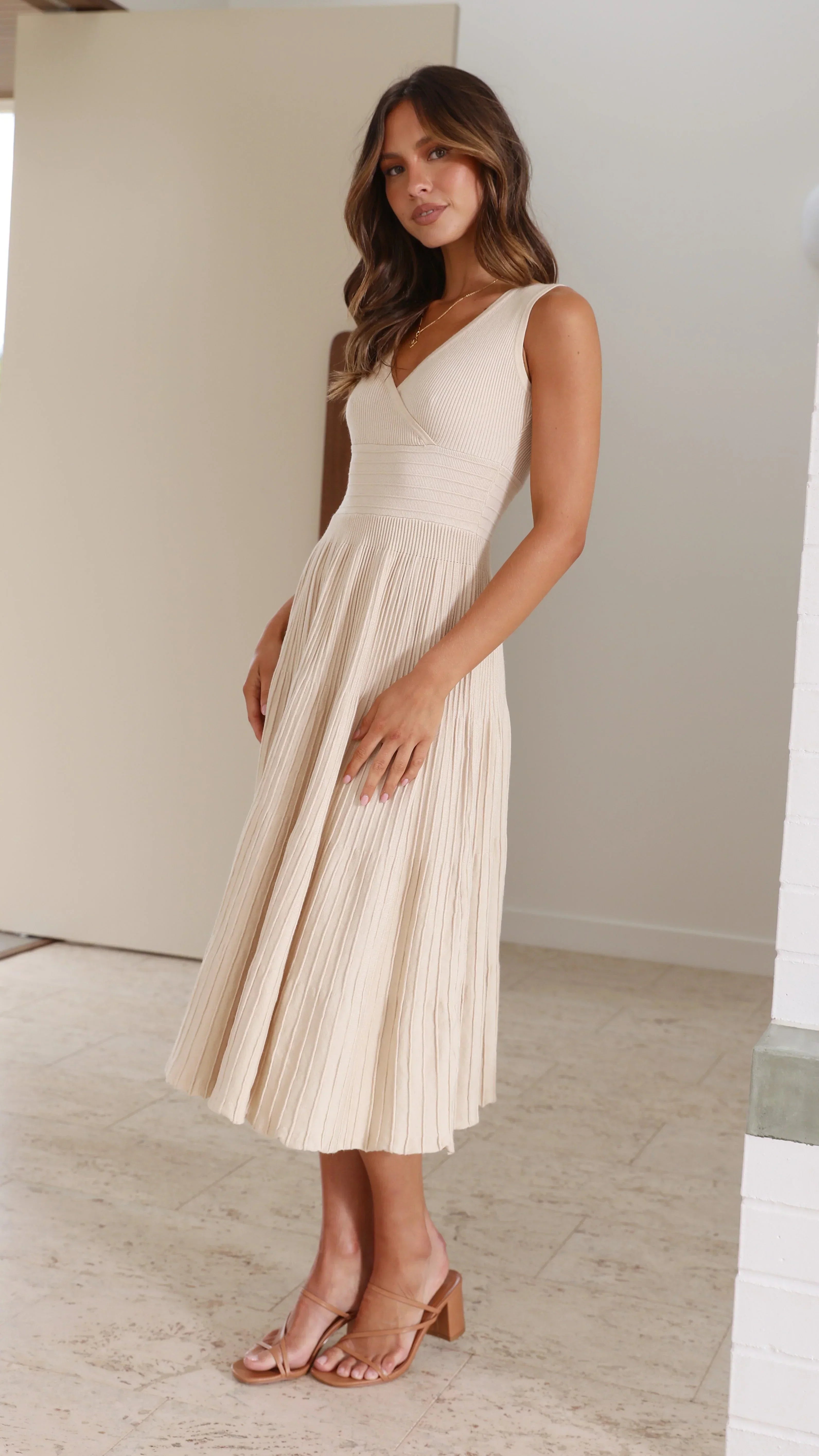 Jayde Knit Dress - Beige