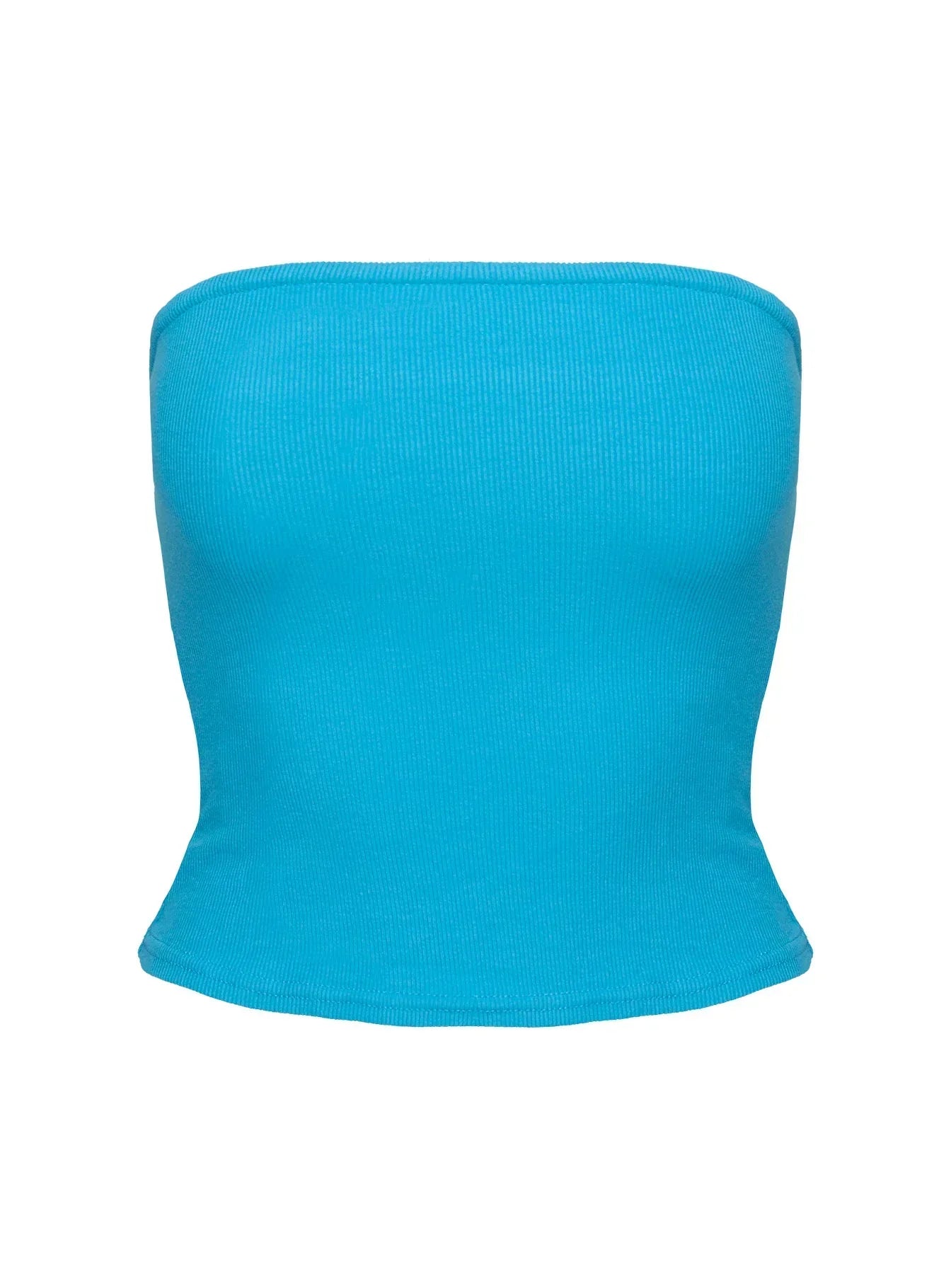 Baseline Strapless Rib Top Blue