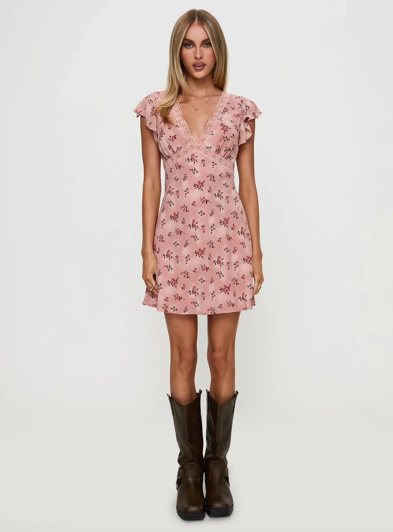 Aurianna Mini Dress Pink Floral