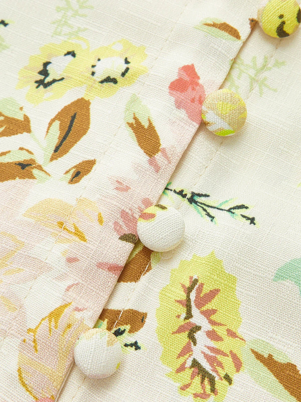 Floral Print Button Detail Dress With Belt