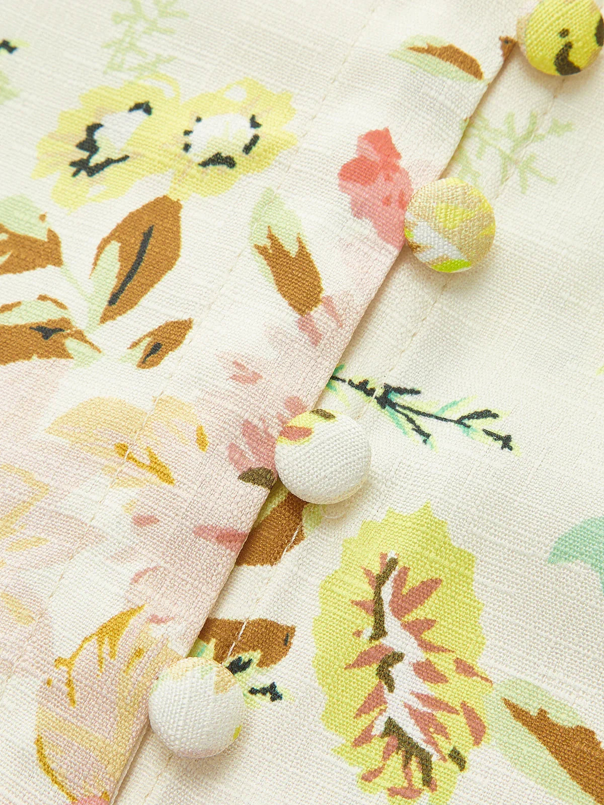 Floral Print Button Detail Dress With Belt