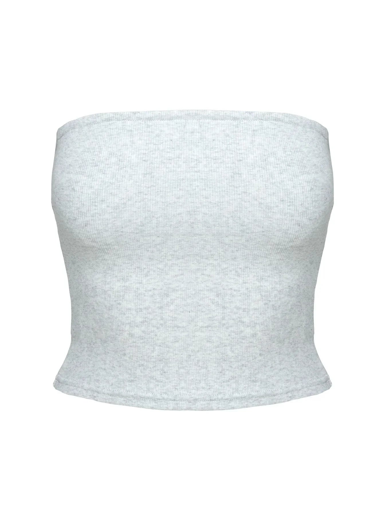 Baseline Strapless Rib Top Grey