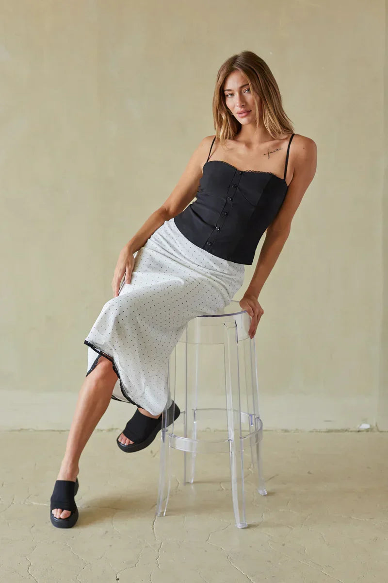 Melissa Polka Dot Midi Skirt