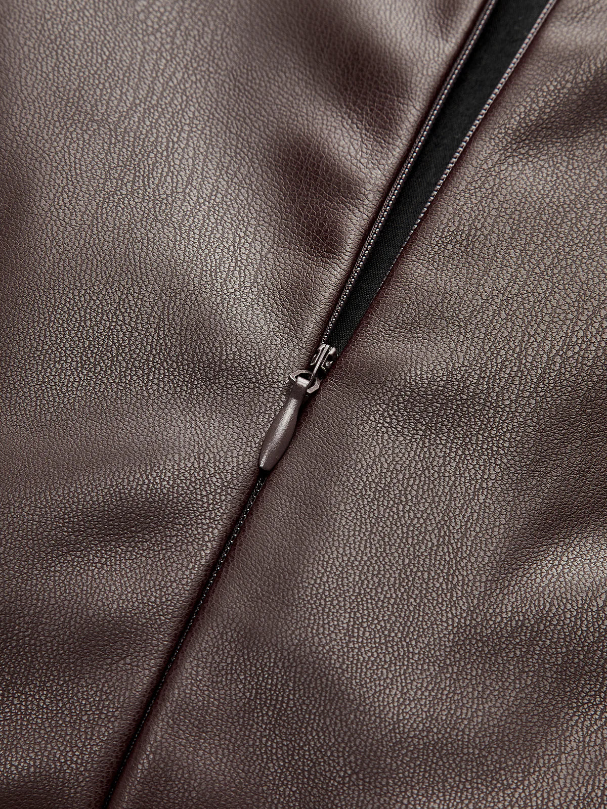 Faux Leather Waist Ruched Dress