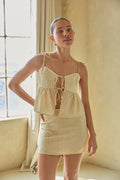 Talia Textured Tie Front Top