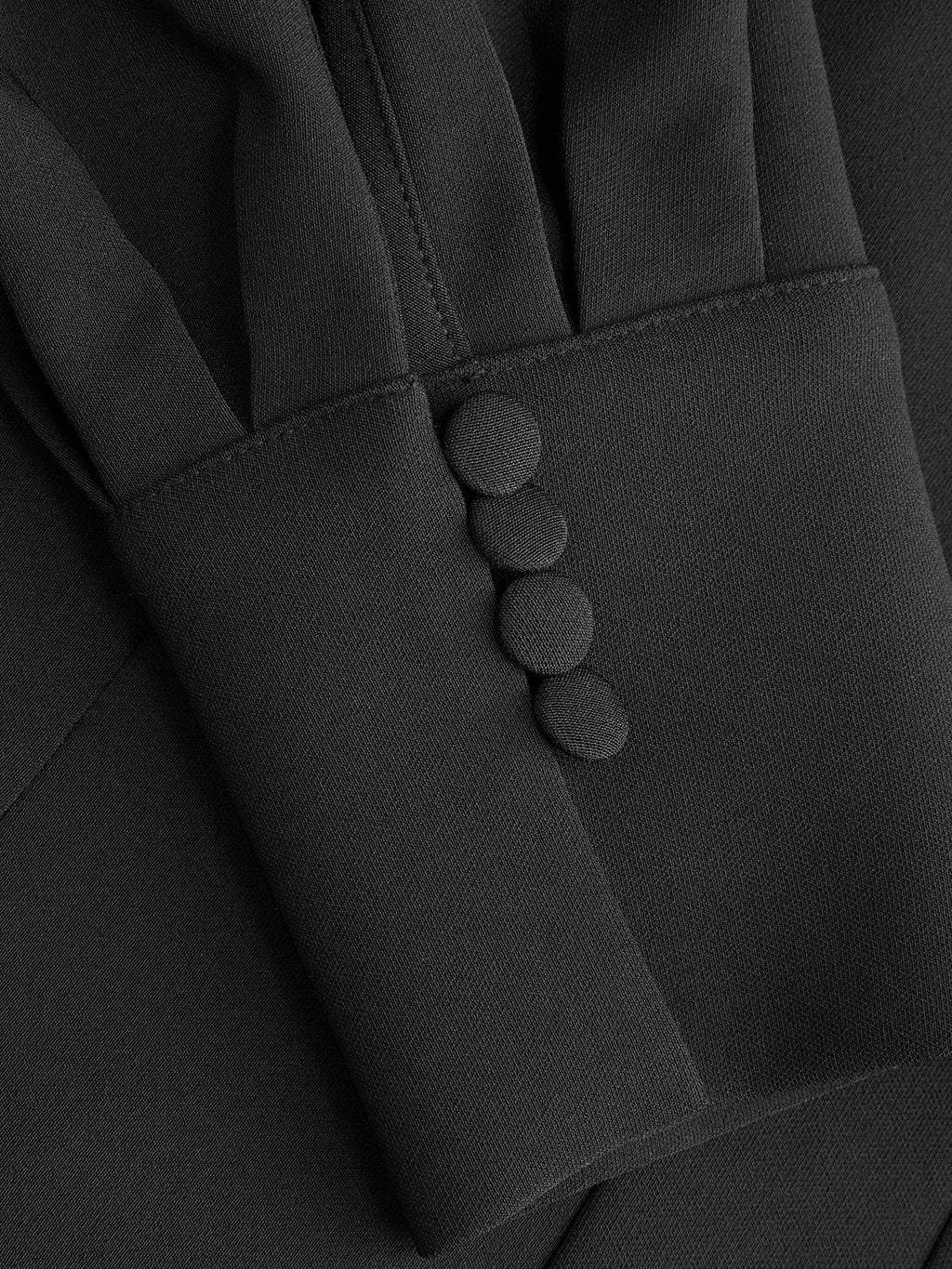 Button-Front Puff-Sleeve Mini Dress