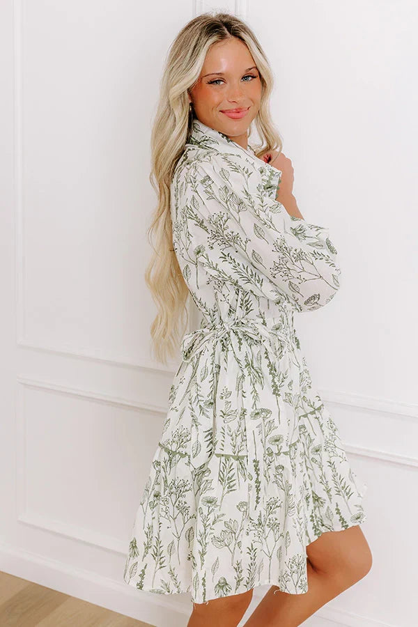 Memory Lane Floral Mini Dress in Sage