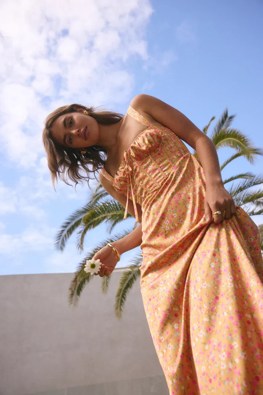 Florence Satin Maxi Dress Orange