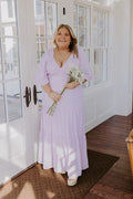 Charming Glance Tiered Maxi Dress in Dusty Purple Curves
