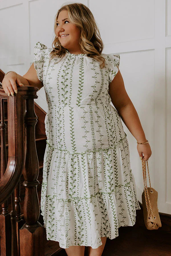 Ivy Lane Embroidered Midi Dress Curves