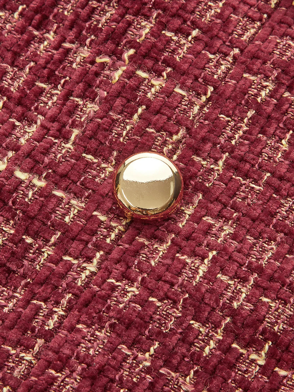 Metal Button Tweed Sleeveless Mini Dress