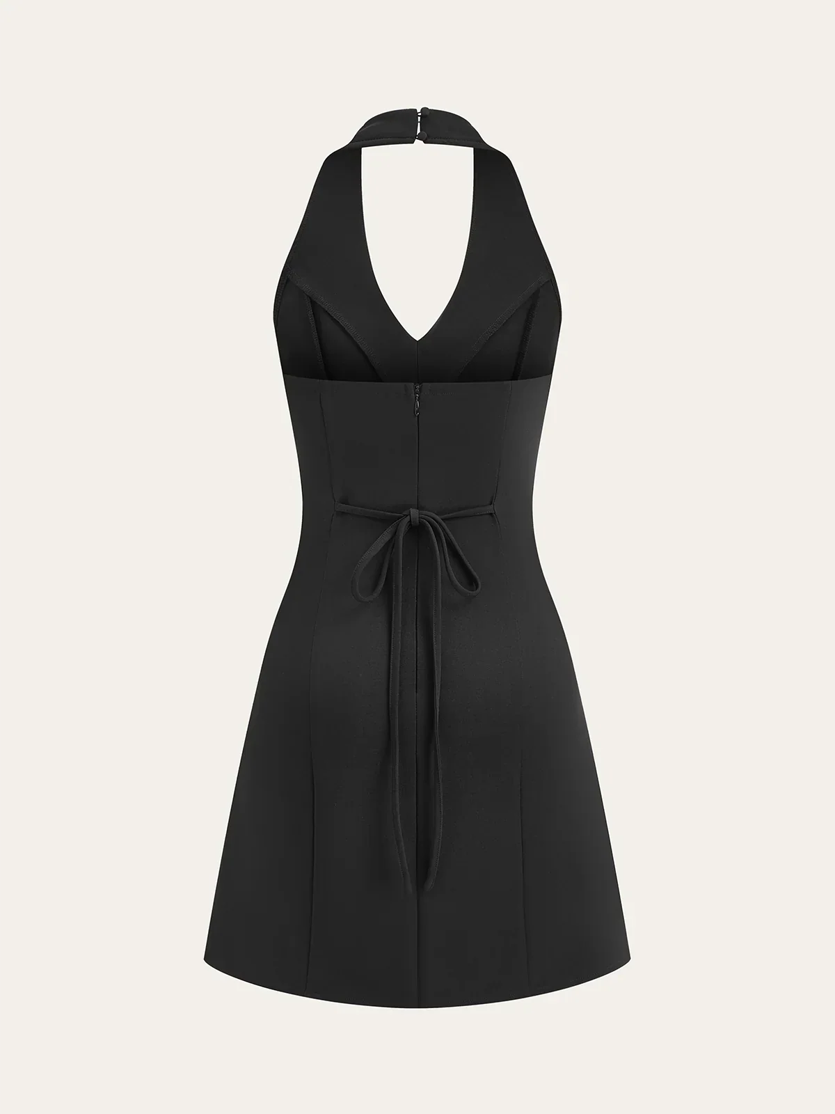 Metal Button Halter Dress