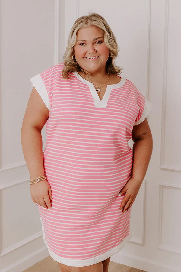 Think Happy Thoughts Stripe Mini Dress Curves