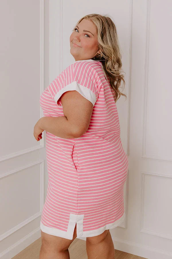 Think Happy Thoughts Stripe Mini Dress Curves
