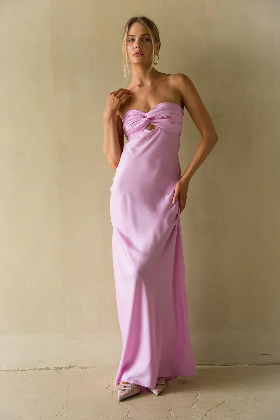 Kira Keyhole Cutout Open Back Maxi Dress