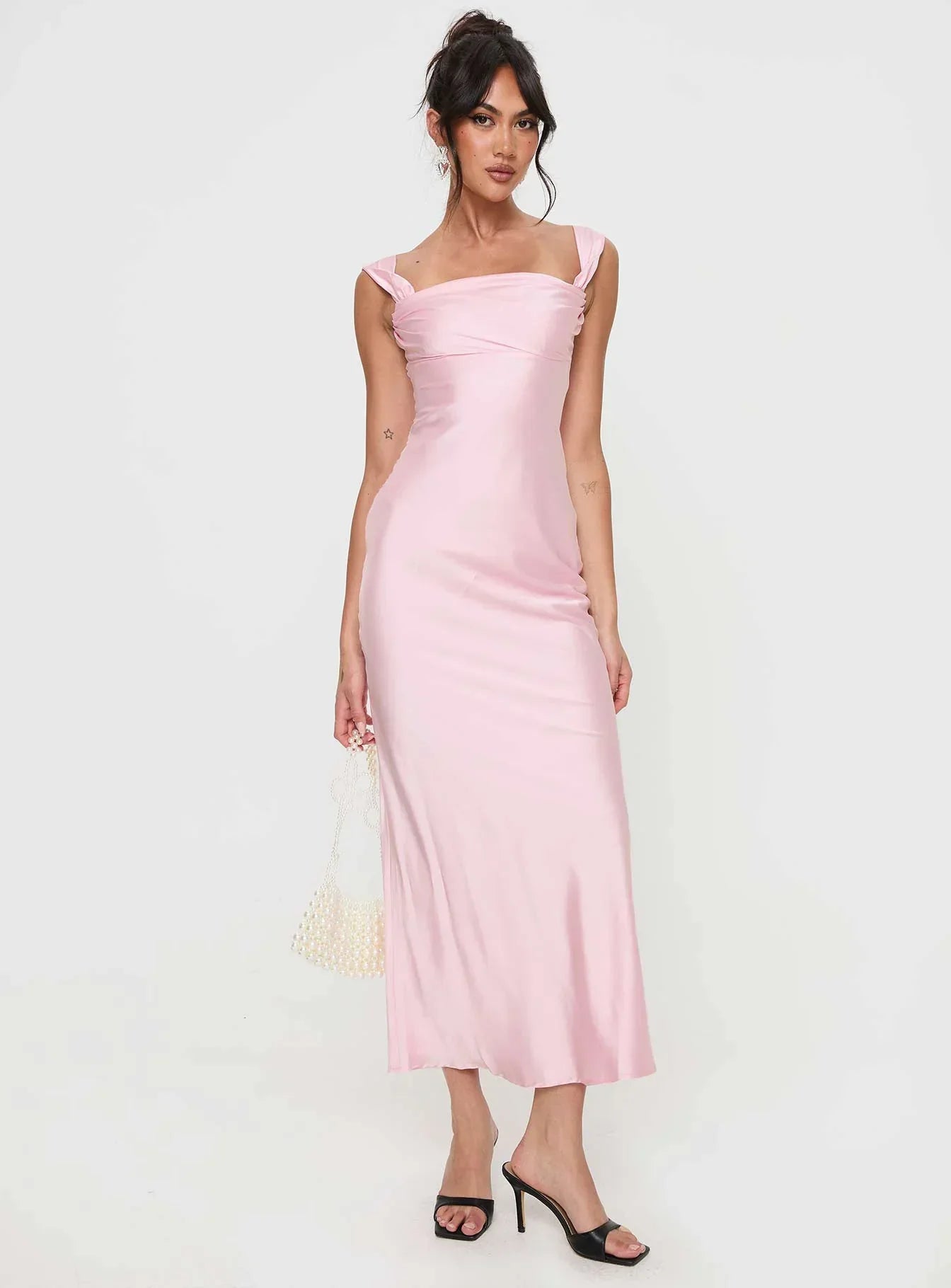 Azura Off The Shoulder Maxi Dress Pink