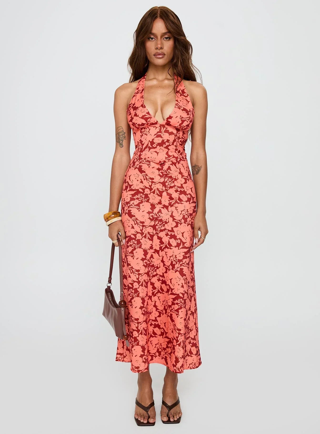 Casablanca Halter Top Red Floral