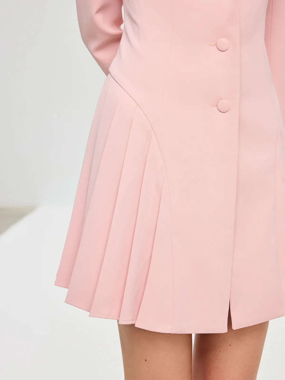 Pleated Fitted Blazer Dress
