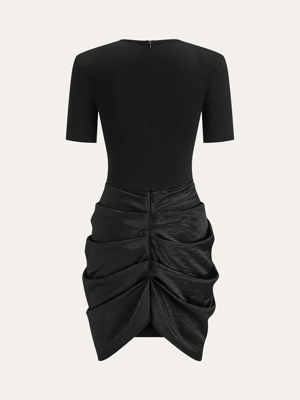Short Sleeve Ruched Metal Buckle Dress