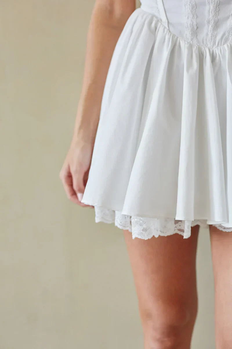 Belle Lace Trim Corset Mini Dress