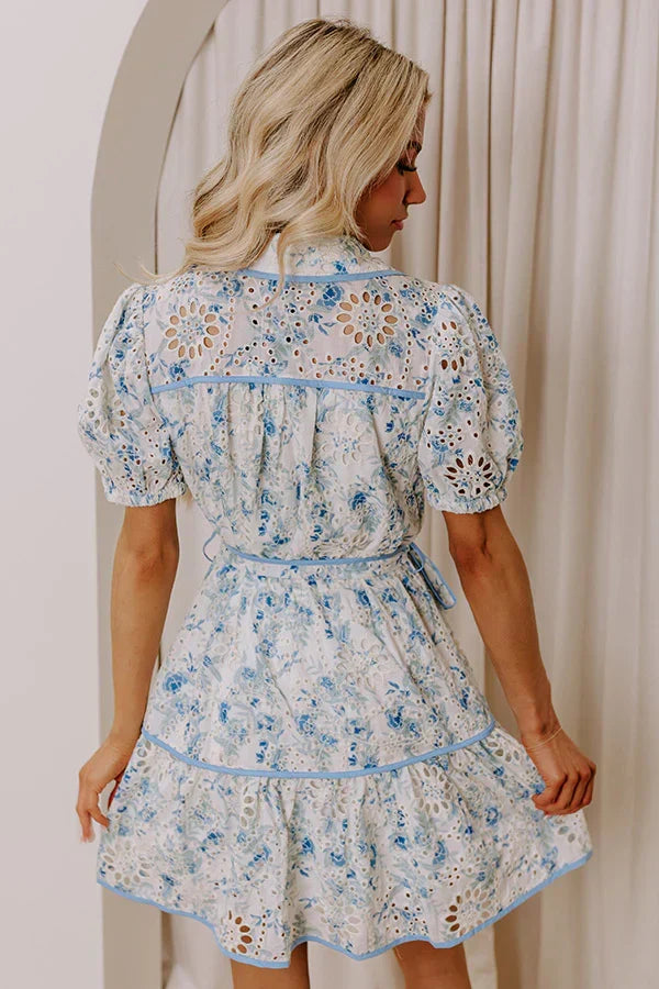 Sweet Embrace Floral Eyelet Mini Dress