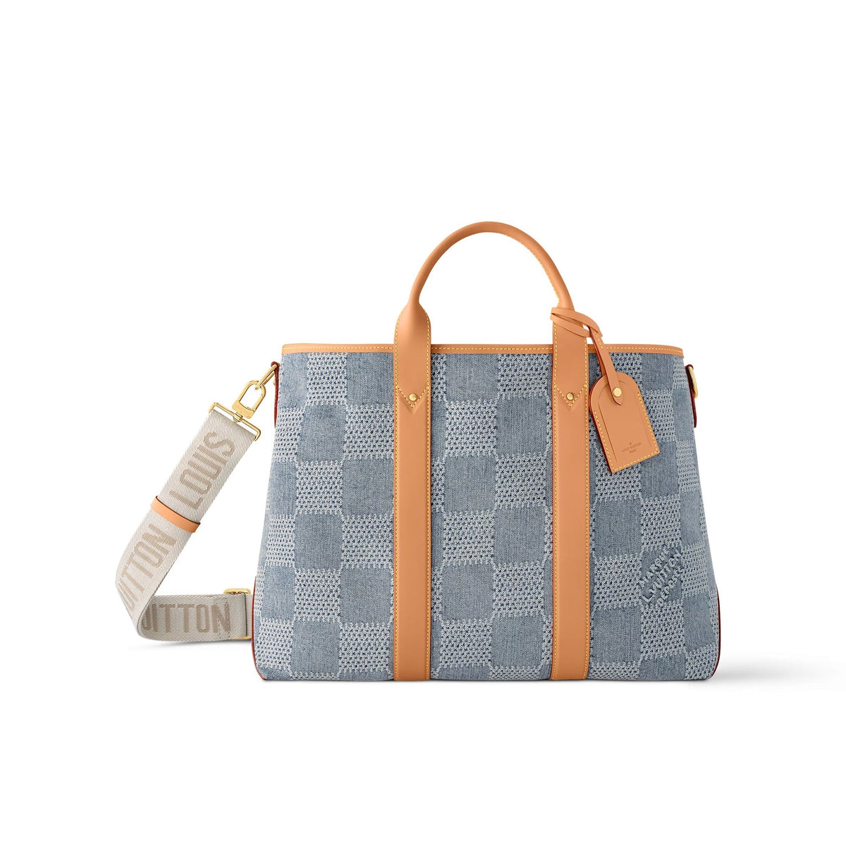 Louis Vuitton Weekend Tote Men's And Women's Solid Colour Detachable Adjustable Shoulder Strap Checkerboard Checkerboard Printing Denim Shoulder Handbag Tote Bag Bags #76851