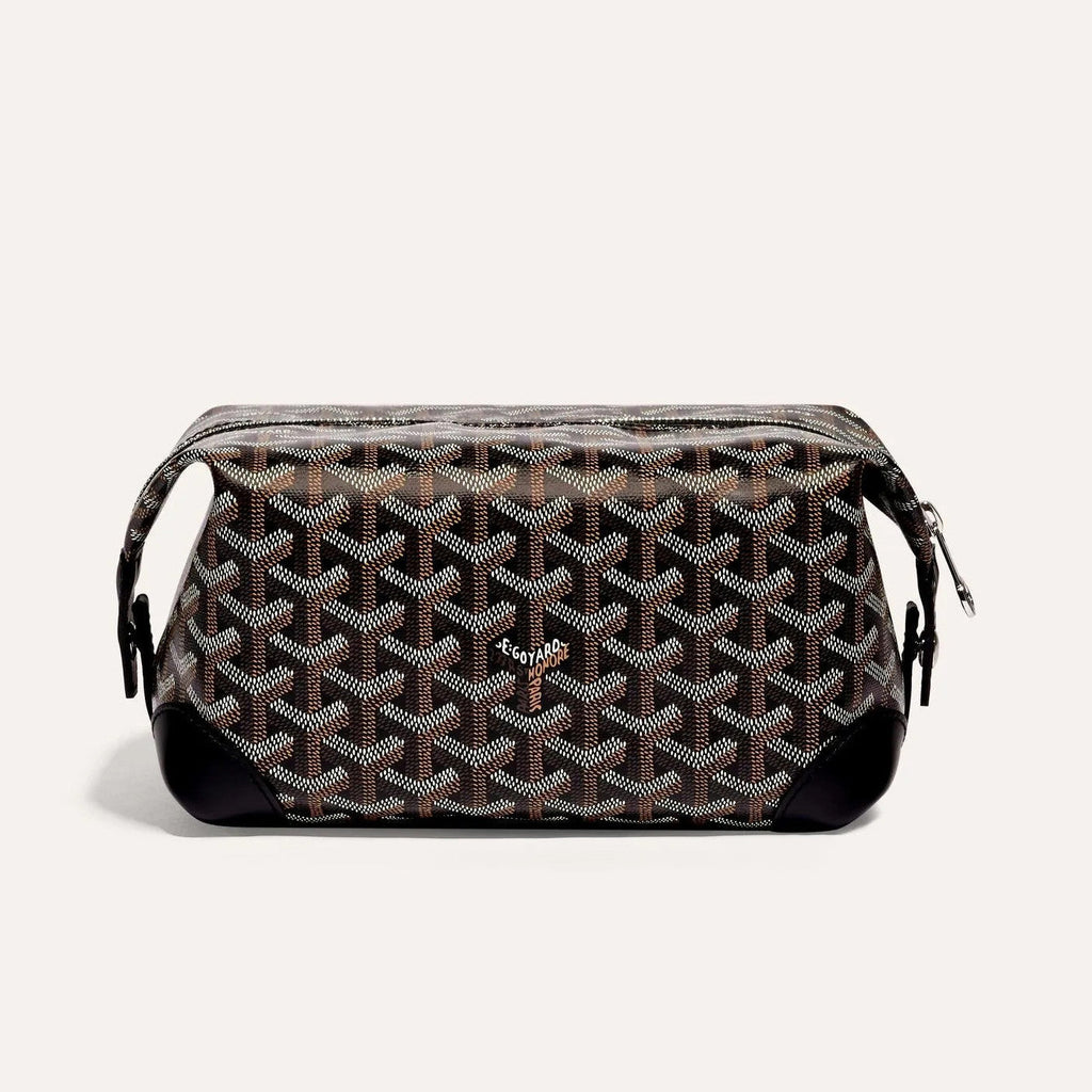 GOYARD Bowling 25 Men's and Women's Y-shaped Old-fashioned Full-print Zipper Leather Handbag Makeup Bag Bags #77132