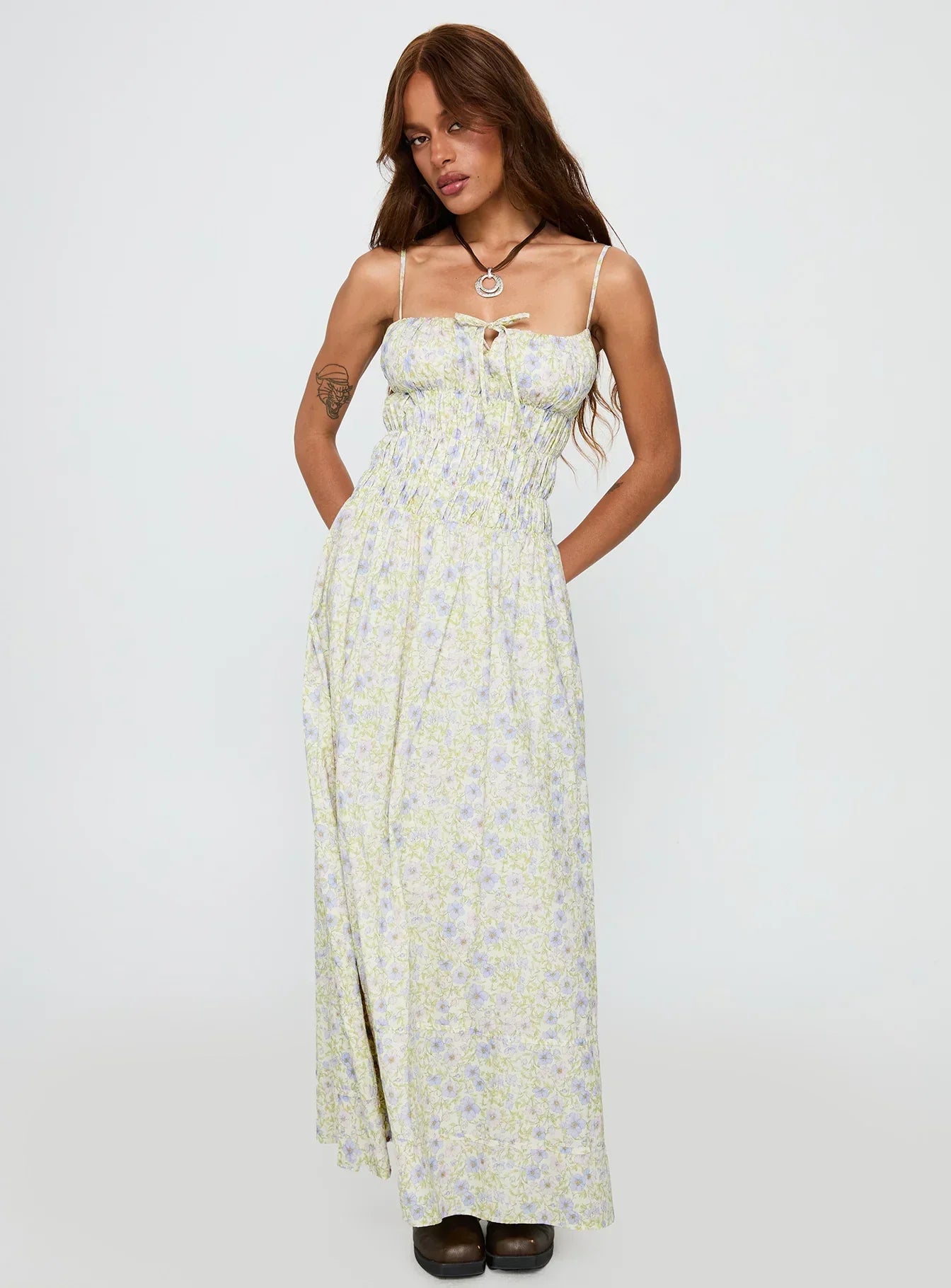 Loralei Shirred Maxi Dress Floral