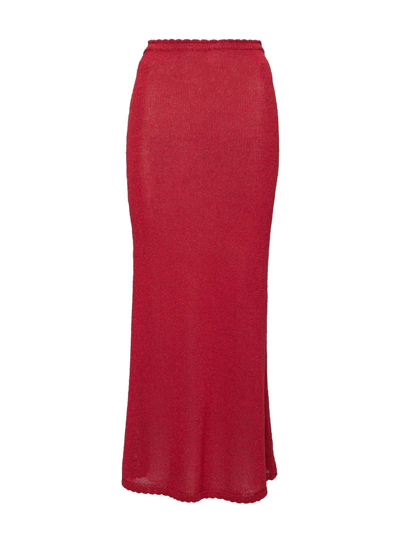 Hugs & Kisses Knit Maxi Skirt Red