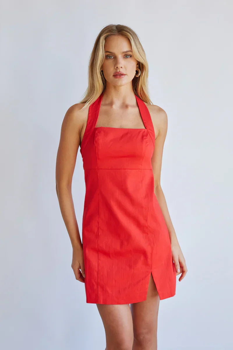 Flora Halter Mini Dress
