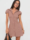 Kavira Tie Bust Shirt Dress Red Gingham