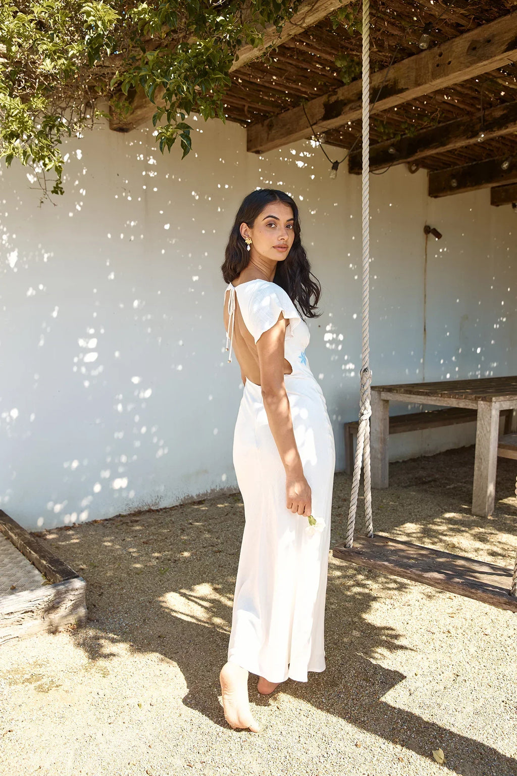 Sweetest Dreams Linen Maxi Dress White