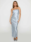 Haley Maxi Dress Blue Jacquard